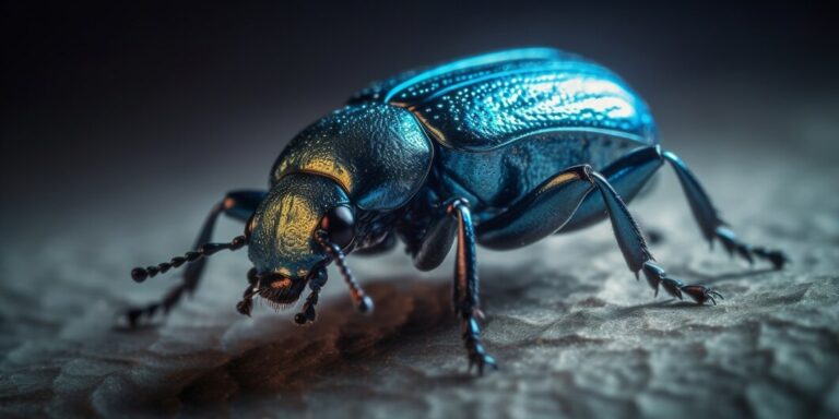 Blue Death Feigning Beetle