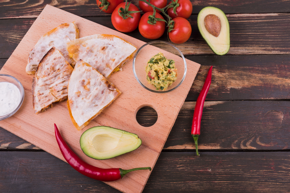 Whole Grain Quesadilla with Chicken, Tomato, and Lettuce