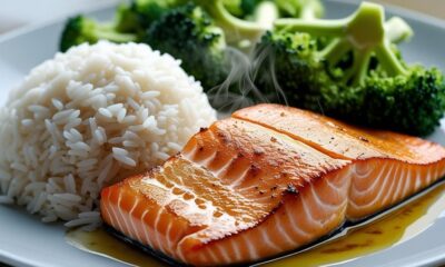 Salmon, Rice, and Broccoli