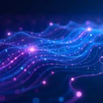 Big data technology visual showing real-time data streams, cloud servers, and analytics dashboards used for advanced data processing.